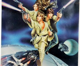 VTG 1978 Star Wars Poster Luke Leia Hans Chewy Jedi X - Wing Blasters 23 