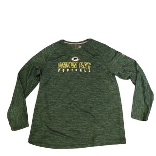 Majestic Green Bay Packers Shirt Mens 2 X Xxl Long Sleeve Cool Base Football Euc