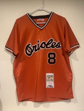 Vtg Mitchell Ness Cal Ripken Baltimore Orioles Jersey Size 48 Orange 1982 Mlb