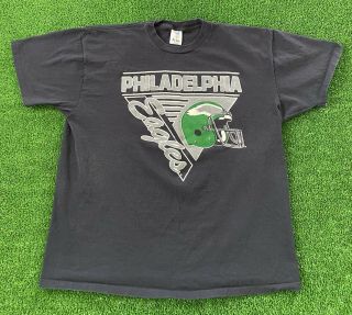 Vtg Philadelphia Eagles T - Shirt Single Stitched Tee Kelly Green Artex 80s 90s