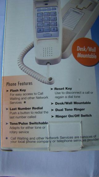 Vintage Bell South 433IV Ivory Push Button Telephone Desk Or Wall Mount NIB 2