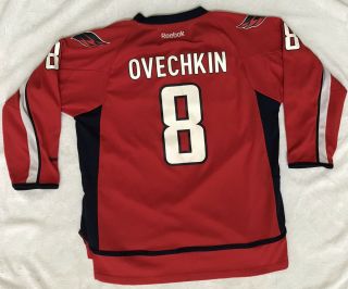 Reebok Alex Ovechkin Youth L / Xl Washington Capitals Nhl Hockey Jersey Red 8