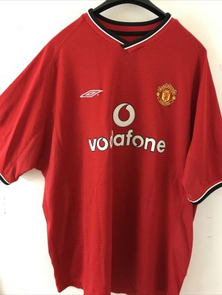 Vintage Umbro Manchester United Soccer Football Jersey 2000 Vodafone Red Xxl 2xl