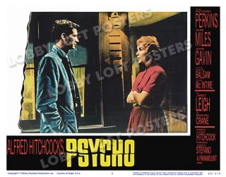 Psycho Lobby Scene Card 6 Poster 1960 Anthony Perkins Janet Leigh Hitchcock