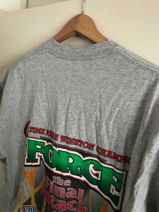 Vtg 90s John Force Graphic Tee Shirt Final Attack 1996 NHRA Racing 2 Side Men L 3