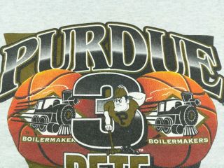 VTG 90s Purdue Boilermakers 3 Pete Big Ten Champs Sweatshirt Size M Grey 2