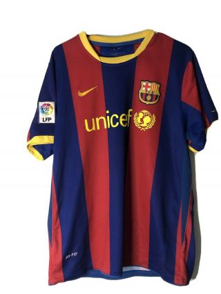 Fc Barcelona Home Jersey 2010 - 2011 Nike Dri - Fit Size L