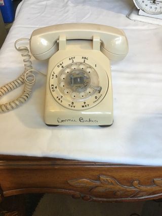 Vintage AT&T Western Electric Bell System Tan Rotary Desk Phone 2