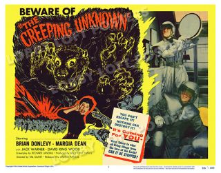The Creeping Unknown Lobby Title Card Poster 1956 Brian Donlevy Margia Dean