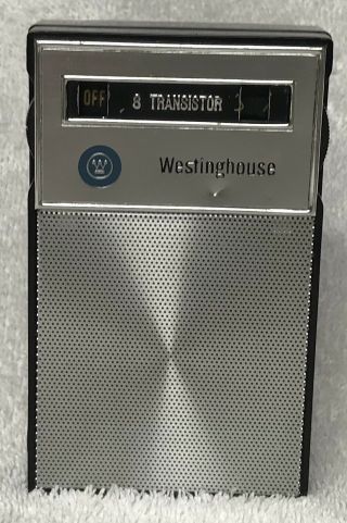 1960s Westinghouse Model H - 914p8gp Black Am Pocket 8 Transistor Radio W/ Case