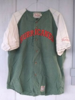Vintage 1980s University Of Miami Hurricanes Baseball Shirt Mirage First String