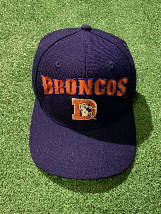 Vintage 90s Denver Broncos Nike Snap Back Hat Cap Nfl Team Nike Blue Football