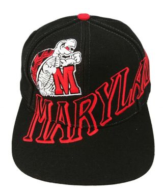 Vintage University Of Maryland Terrapins Hat Cap The Game Snapback 1980s Taiwan
