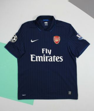 Arsenal 2009 - 2010 Champions League Walcott 14 Away Football Shirt (size L)