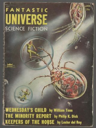 Fantastic Universe Science Fiction Jan.  1956 Vintage Sci - Fi Book