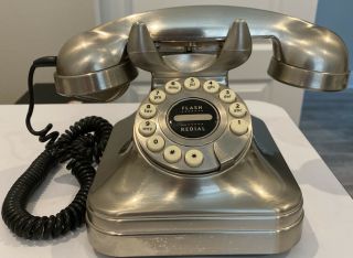 Pottery Barn Grand Phone Telephone Silver Desk Old Fashion Vintage Retro Style