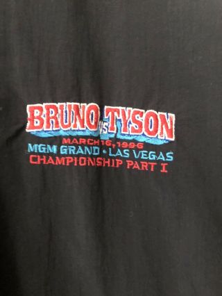 Tyson Vs Bruno Vintage Championship Fight MGM Vegas Jacket Black Size XL 2