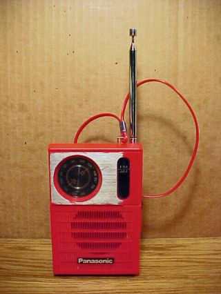 Vintage Portable Pocket Red Panasonic Rf - 508 Fm - Am Transistor Radio