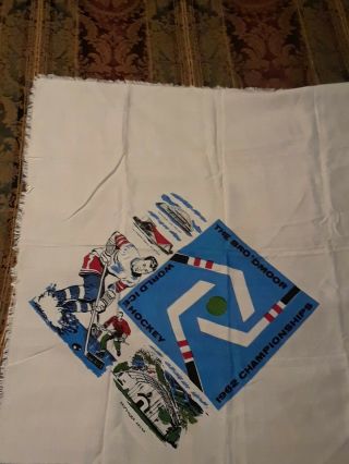 1962 World Ice - Hockey Championships Bro A Dmoor Large Scarf 30 1/4 By 30 1/4.