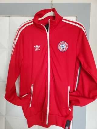 Adidas Fc Bayern Munchen Soccer Full Zip Track Jacket Men’s Sz M Red
