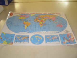 American Radio Relay League Amateur Radio Map Of The World 2002 Laminated