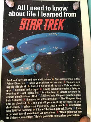 Vintage Star Trek,  All I Need To Know About Life I Learned From Star Trek Poster