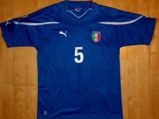 Puma Men Italy National Team Football Soccer Futbol Large L Jersey Shirt Captain