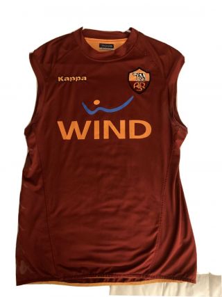 Kappa As Roma Soccer Player Issued Sleeveless Training Shirt Xl