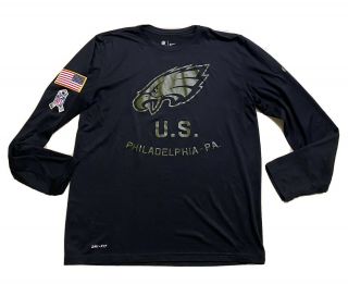 Nike Men’s Philadelphia Eagles Salute To Service Long Sleeve T Shirt Size L