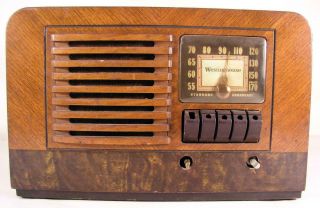 Antique Westinghouse Wr12x4 Wooden Table Top Radio Good