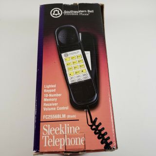 Southwestern Bell Sleekline Corded Telephone Retro Black Vintage Freedom Phone