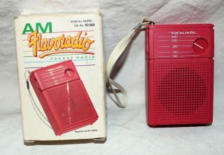 Vintage Radio Shack Realistic AM Flavoradio NO.  12 - 203 Pocket Radio Pink 3