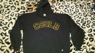 Vintage Cal State Long Beach Sweater Xxl 2xl Black Csulb Hoodie Mens