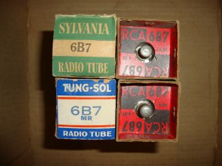 4 Nos Good Rca 6b7 Radio Vacuum Tubes Type 6b7g Sylvania Tung - Sol