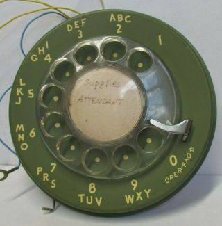 - - Vintage Green Western Electric Telephone Rotary Dial 9ha 3 - 77