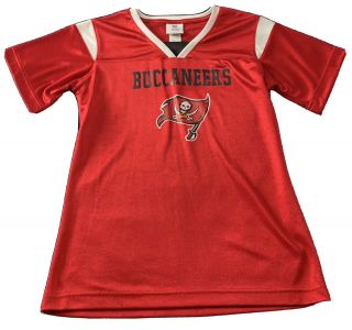 Nfl Team Apparel Girls Tampa Bay Buccaneers Football Jersey Size 10/12 Buccs Red