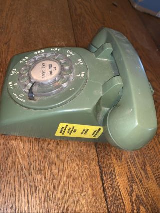 Vintage Western Electric Bell System Green Rotary Dial Desk Phone