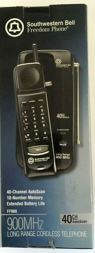 Southwestern Bell Freedom Phone FF908 Long Range Cordless 40 Channel Auto 2