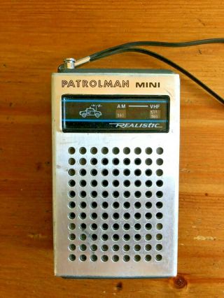 Vintage Realistic Patrolman Mini Radio Great