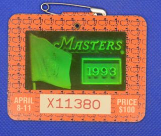 1993 Masters Badge - Bernhard Langer Winner - Augusta National