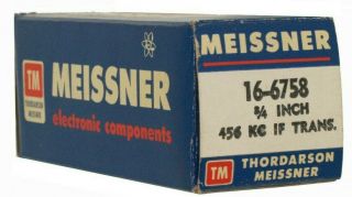 Meissner 16 - 6758 3/4 Inch 456 Kc If Transformer Nos