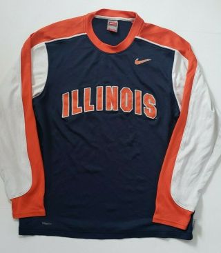 Vintage Illinois Fighting Illini Basketball Jersey Warm Up Nike Size Medium
