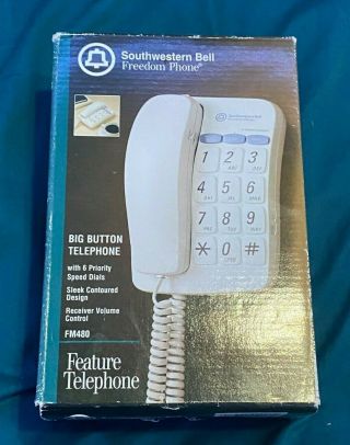 Southwestern Bell Freedom Feature Phone Big Button Telephone FM480 3