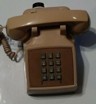 Western Electric Bell System 2500 Dm Desk Telephone Old School Push Button Beige