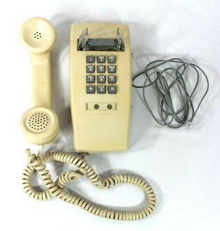 Vintage Gte Automatic Electric Model E100493 Push Button Wall Telephone Cream