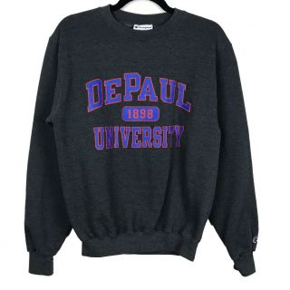 Depaul University Blue Demons Sweatshirt Champion Fleece Adult Size Small