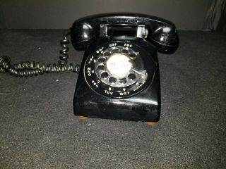 Vintage Itt Black 1960s Rotary Dial Desk Phone Telephone