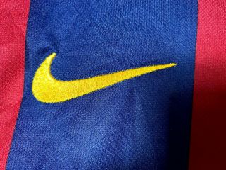 Nike Lionel Messi 10 Dri - Fit Barcelona Soccer Jersey Qatar Mens L Distressed