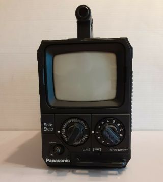 Vintage Panasonic Solid State Tr - 555 Portable Tv Ac/dc Power Uhf/vhf