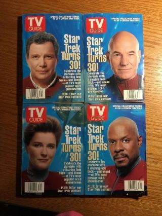 Set Of 4 Star Trek Turns 30 The Four Captains Of Star Trek 1996 Tv Guides